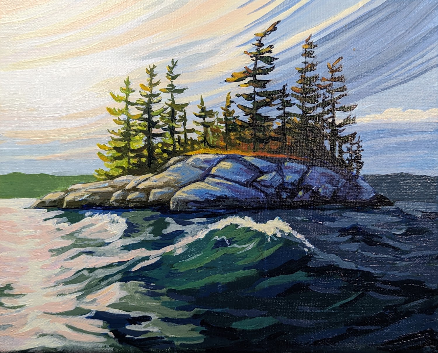 Painting of an island in Canada