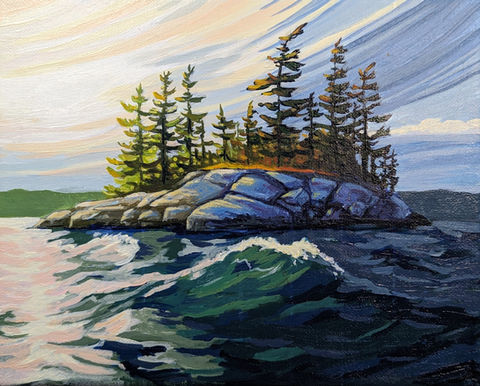 Painting of an island in Canada
