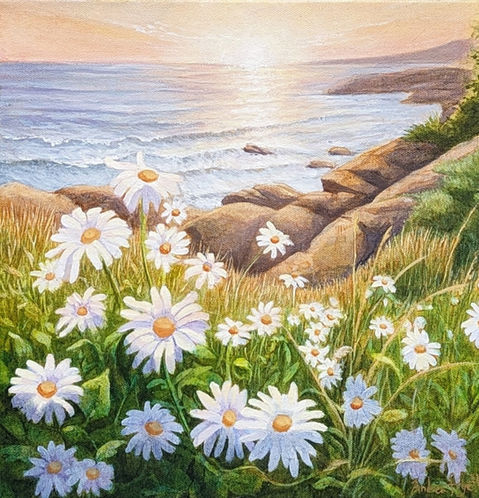 Painting of daisies