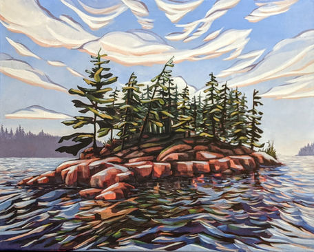 Painting of an island in Canada