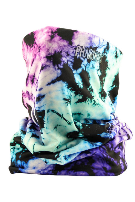 Performance neck gaiter textile design with abstract print developed by Hannah Hornbein