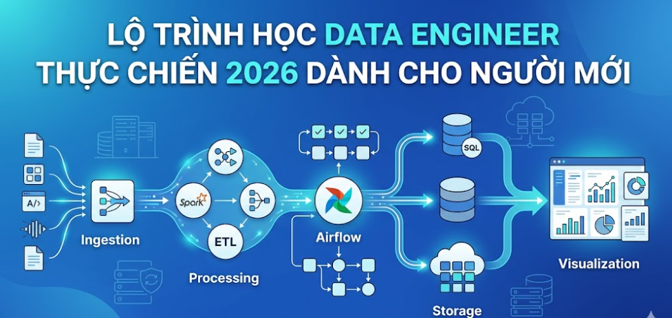 Lộ trình học Data Engineer Thực Chiến 2026 Dành Cho Người Mới