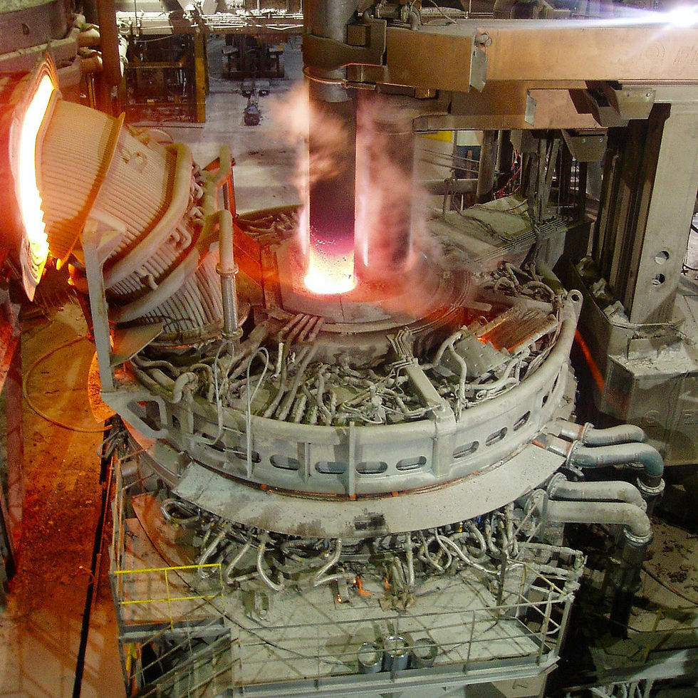 An EAFab Electric Arc Furnace in operation. Full redesign, engineer, and manufacture.