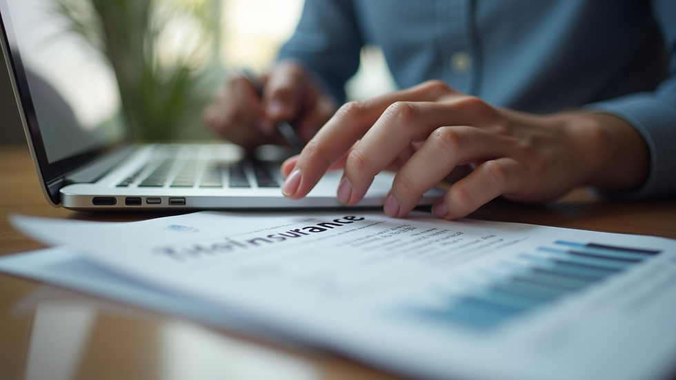 Close-up view of a person entering property details into a title insurance calculator on a laptop