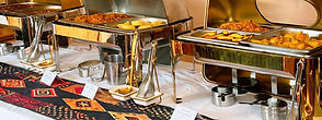 Elegant wedding buffet catering by Noba Kitchen with freshly prepared hot dishes for weddings in Shropshire and the Midlands.