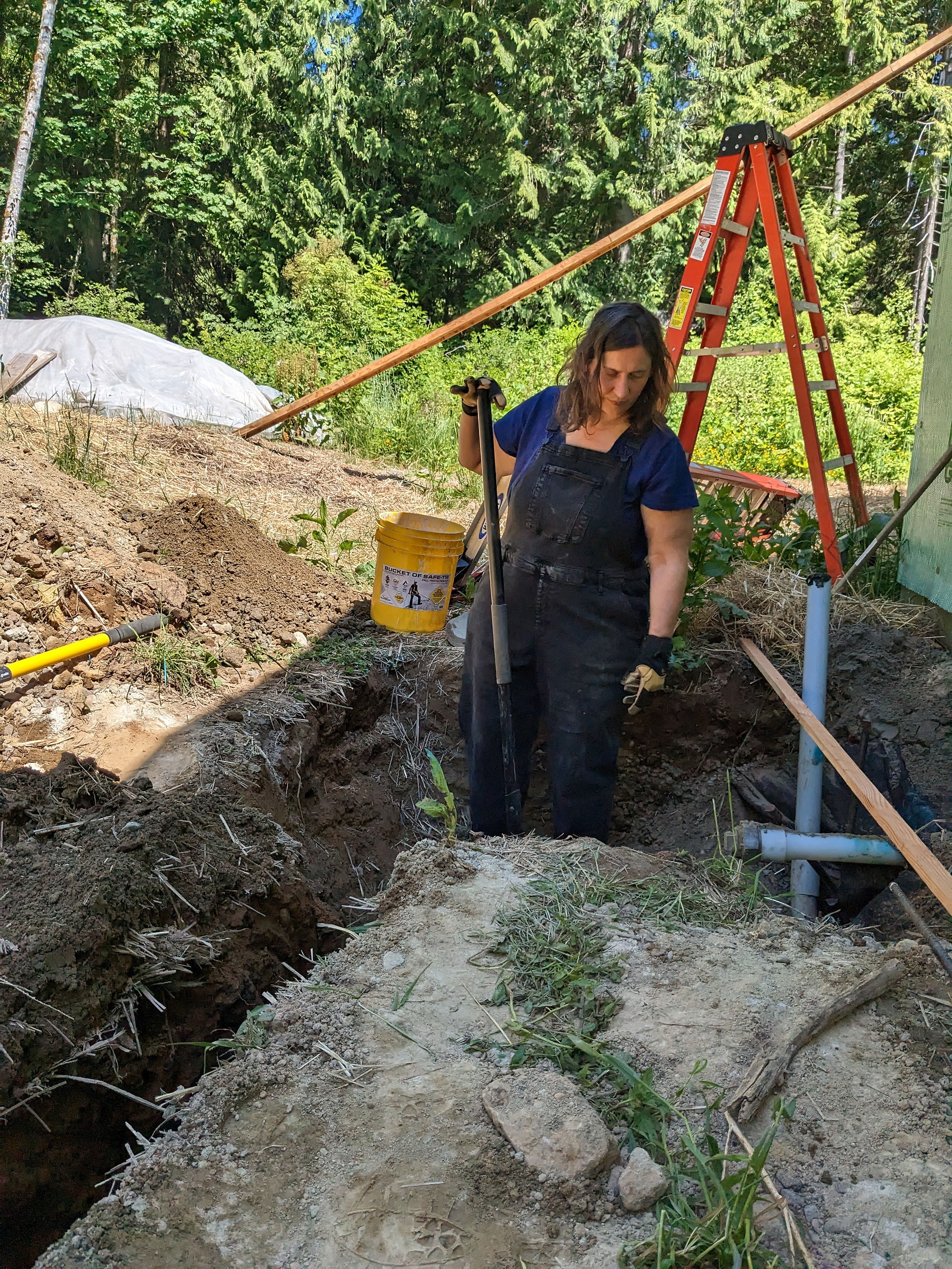 Debbie digging ditch
