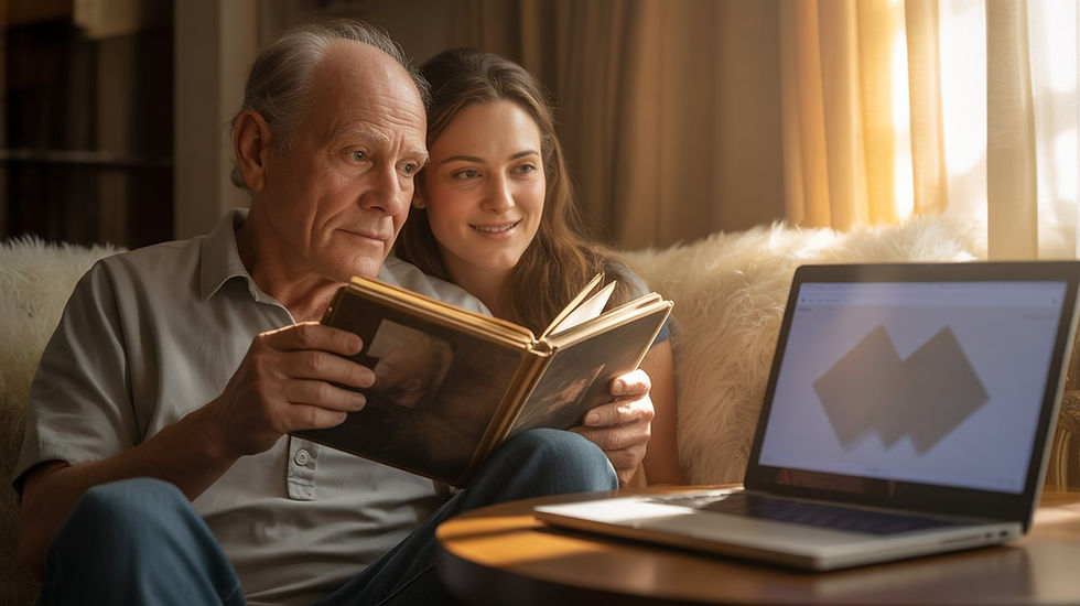 Preservando a privacidade de familiares vivos enquanto se compartilha histórias antigas.