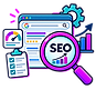 Loupe sur une page web symbolisant l'analyse de contenu SEO
