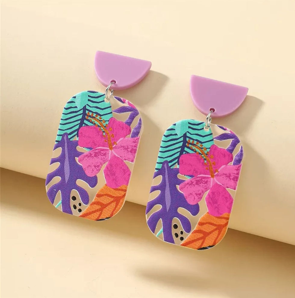 Retro Transparent Flower Contrast color Earnings