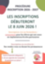 Inscriptions 2026-2027