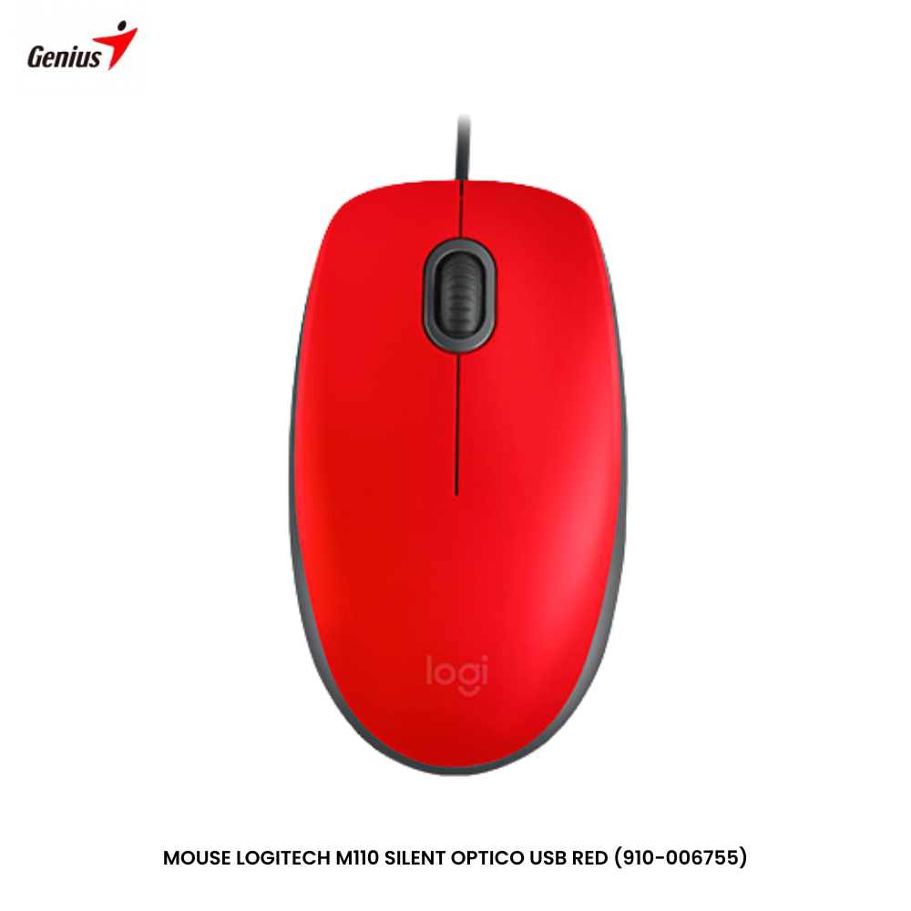 MOUSE LOGITECH M110 SILENT | 1,000 DPI | ROJO