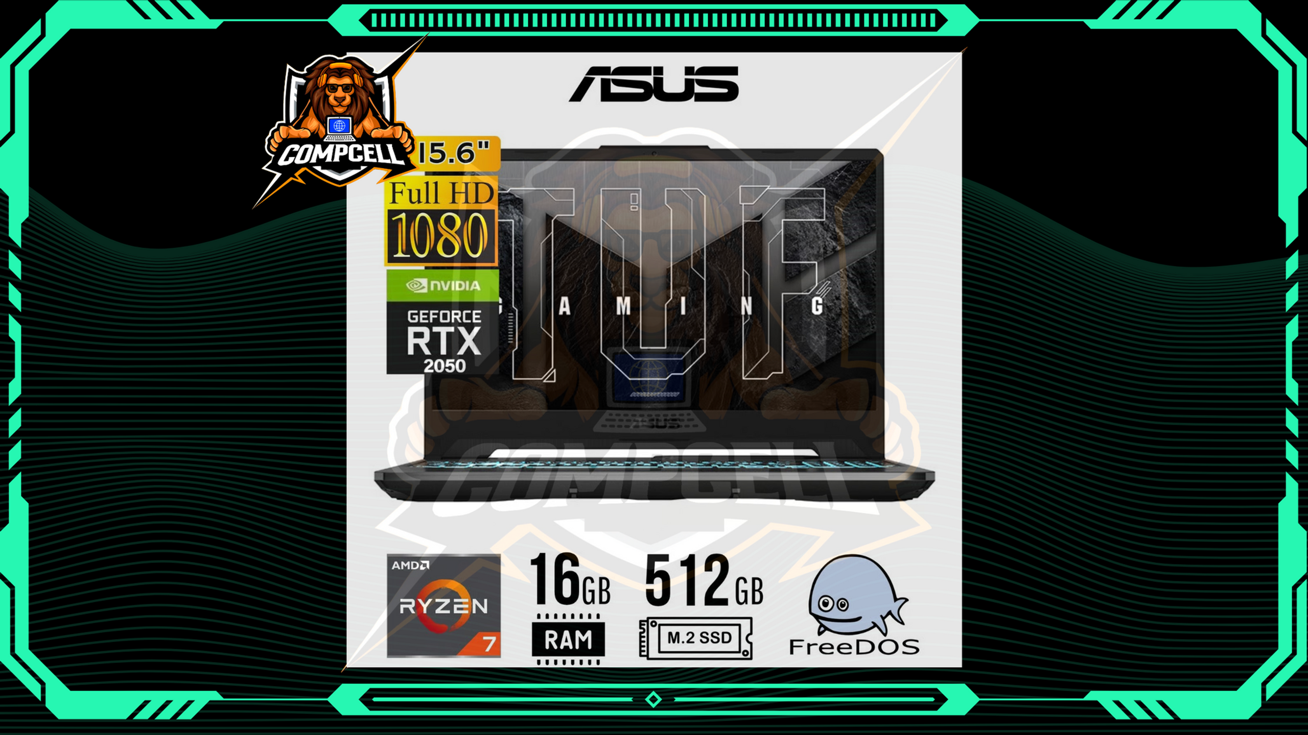 Laptop ASUS TUF Gaming FA506NFR-HN014 Ryzen 7 7435HS Ram 16GB Disco 512GB SSD