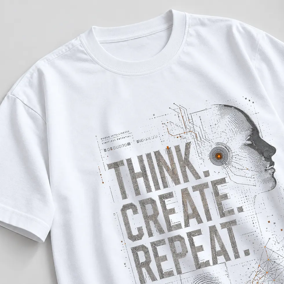 Thumbnail: Think. Create. Repeat. – Unisex Oversized T-Shirt