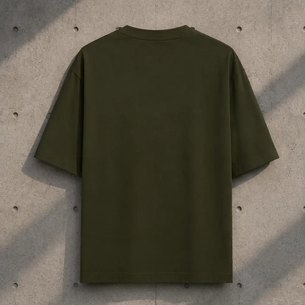 Thumbnail: Olive green No Excuses Only Results unisex oversized T-shirt – back view