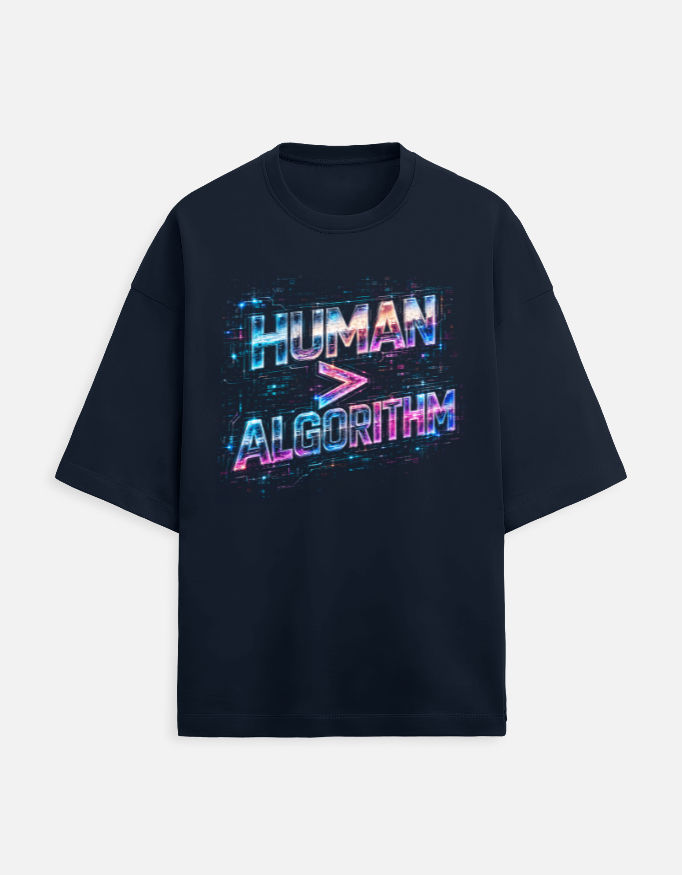 Thumbnail: Human → Algorithm – Cyberpunk Graphic T-Shirt