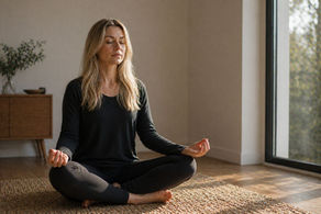A woman meditating