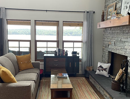 the new living room of modern home