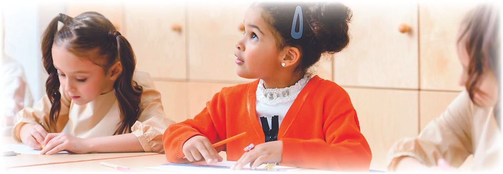 Academy trust school improvement title image of 3 girls doing schoolwork