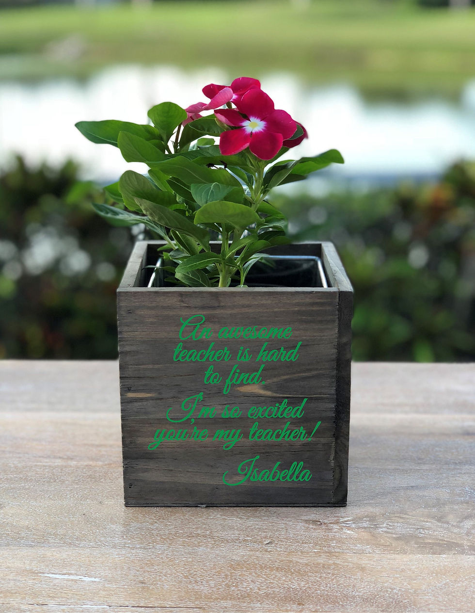 Thumbnail: Personalized Awesome Teacher Wood Planter Vase Box