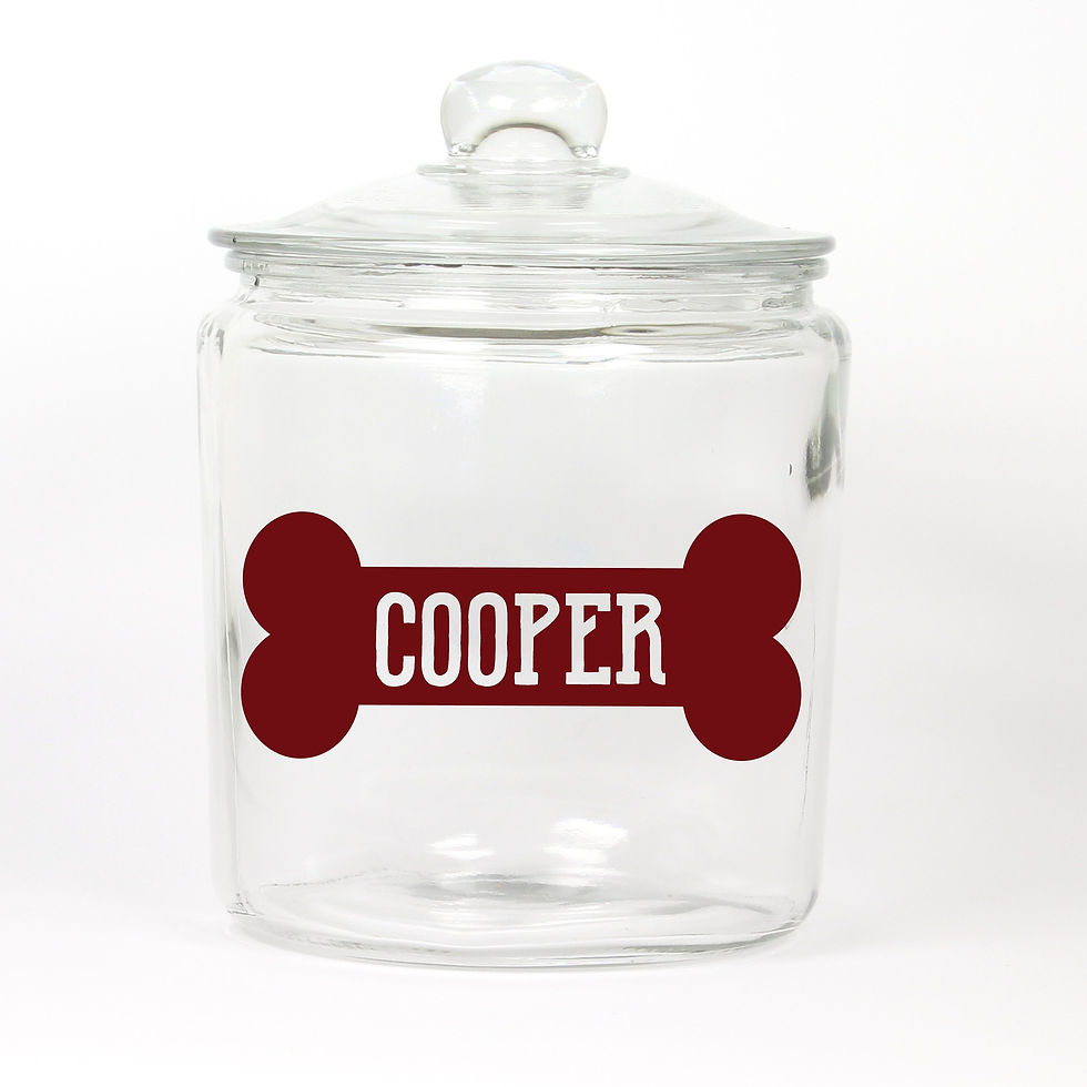 Thumbnail: Personalized Bone Treat Jar ~ Glass