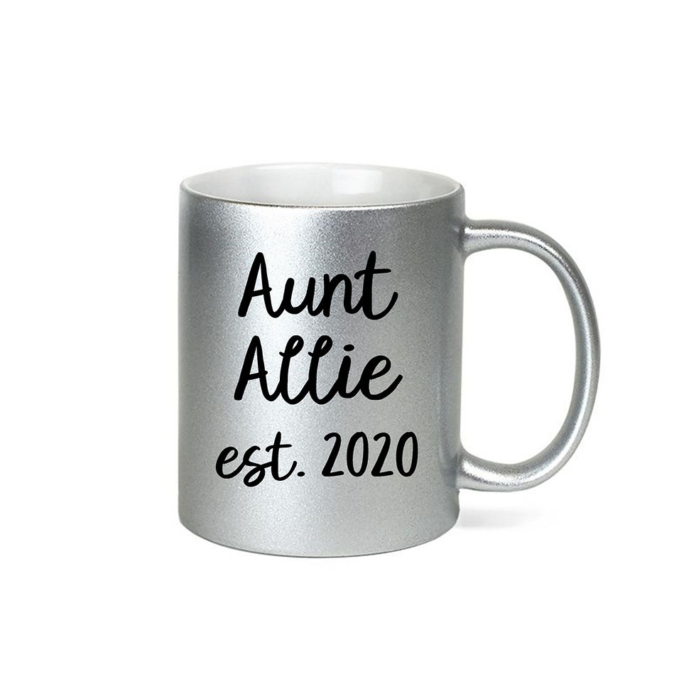 Thumbnail: Personalized Aunt Silver Mug with Established Date