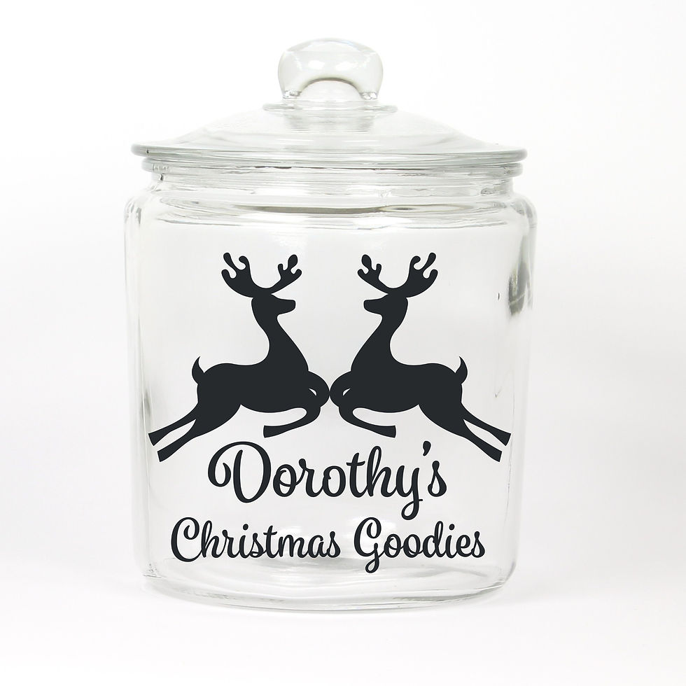 Thumbnail: Grandma's Christmas Goodies Glass Cookie Jar