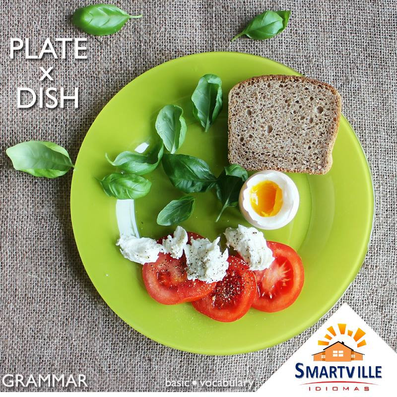 Qual a diferença entre “plate” e “dish”?