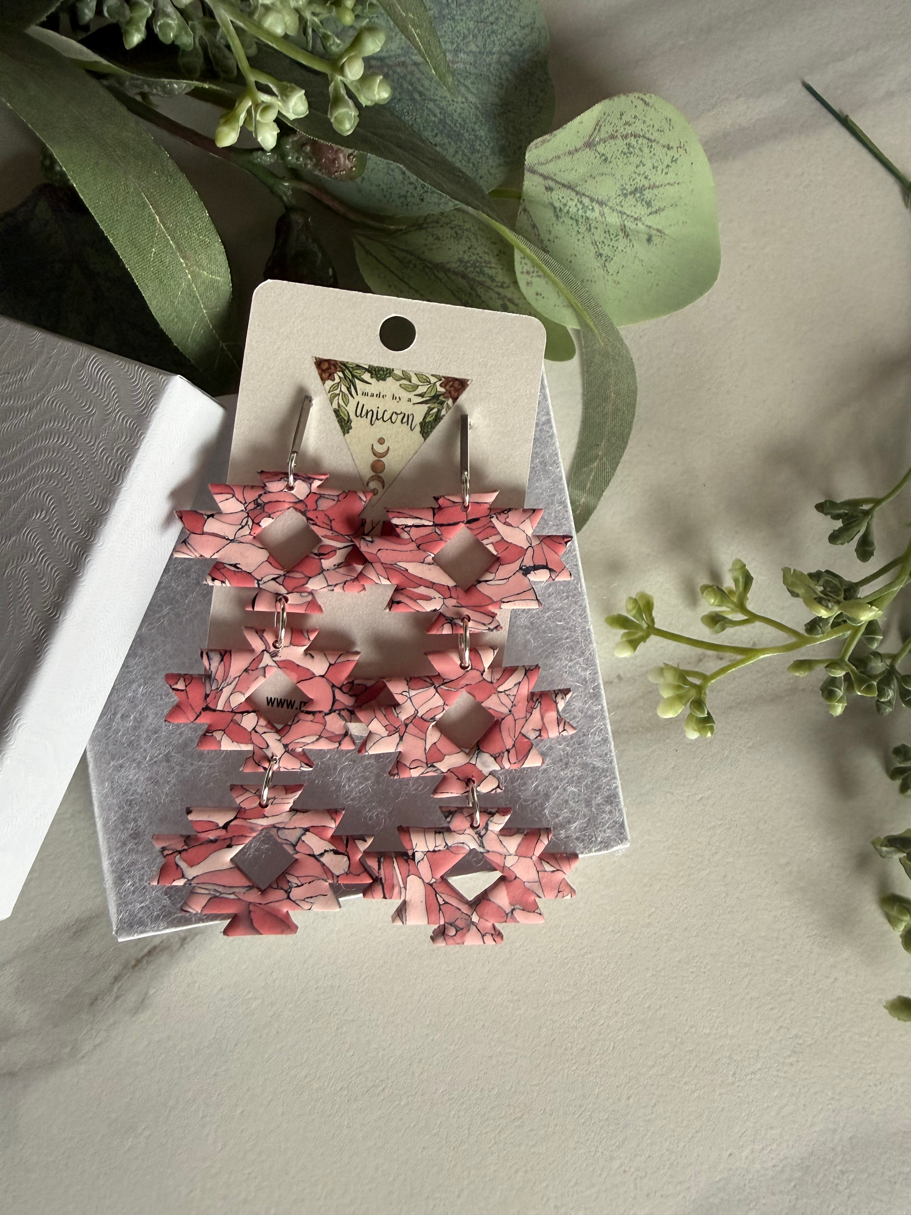 One of a kind Pink Outlaw Dangles