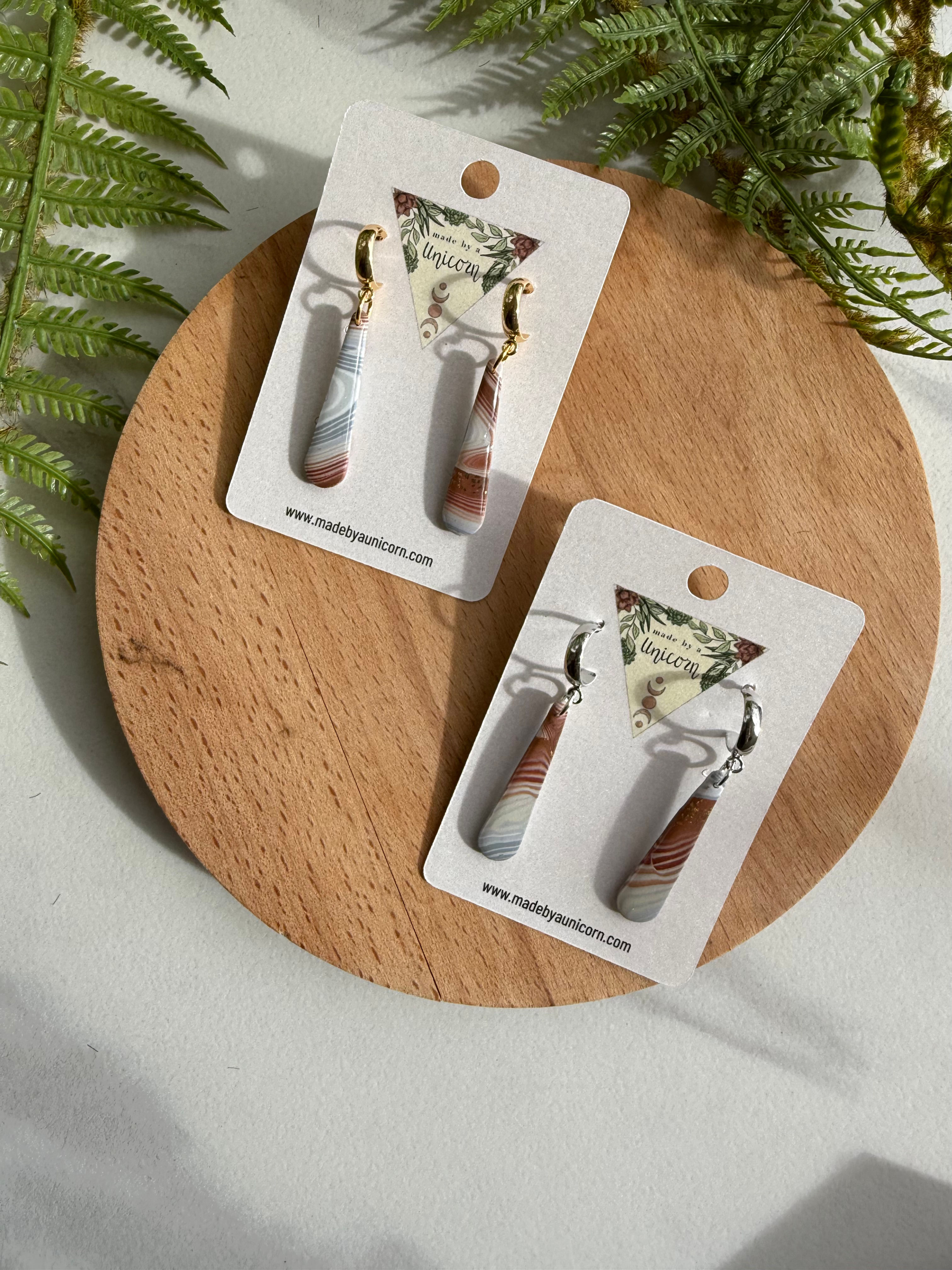 Winter Agate Teardrop Dangles