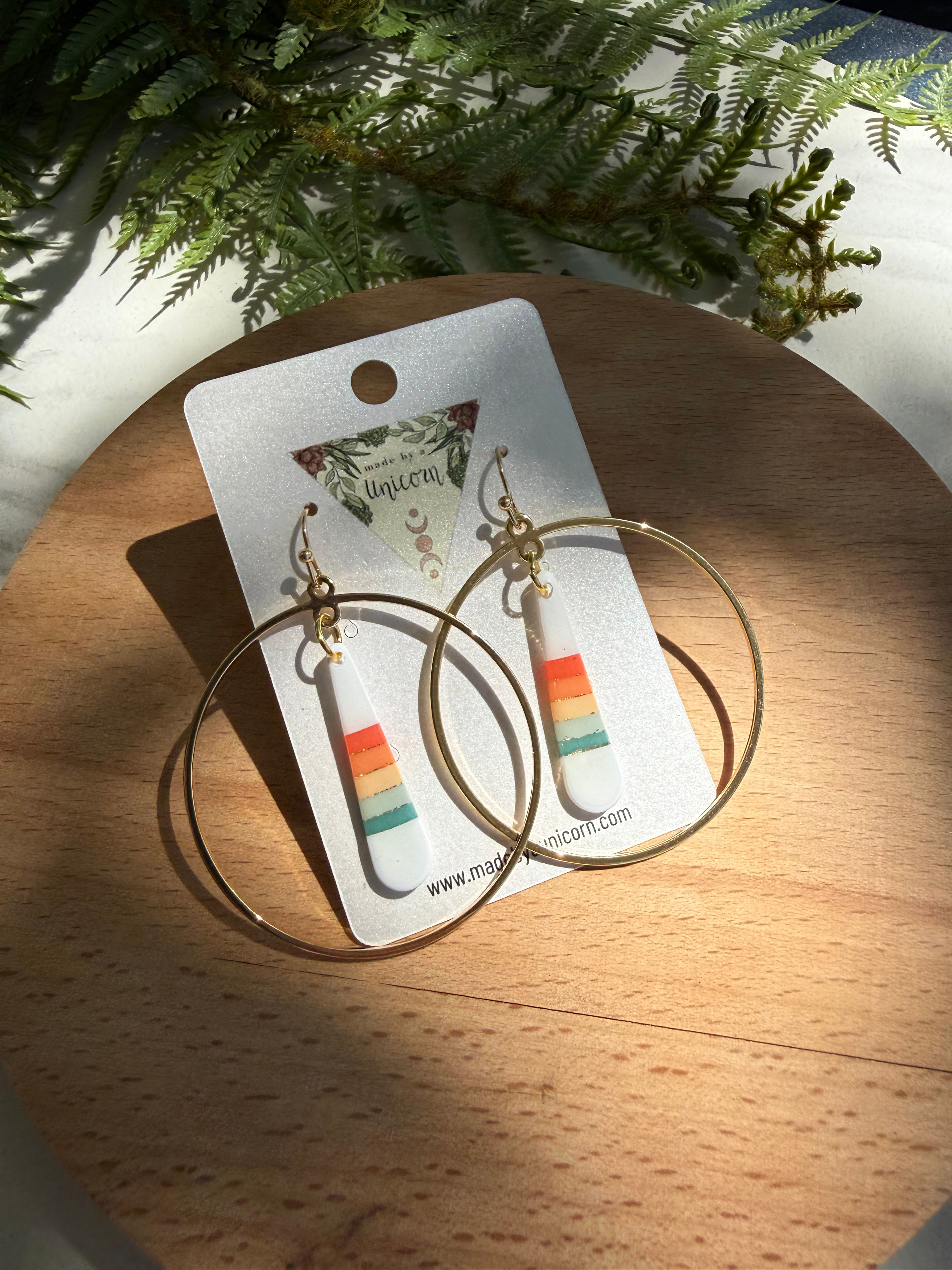 Retro Stripe Hoop Earring