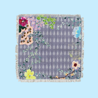 Anthropologie napkin in engineered print with frayed edges and engineered digital print.pn