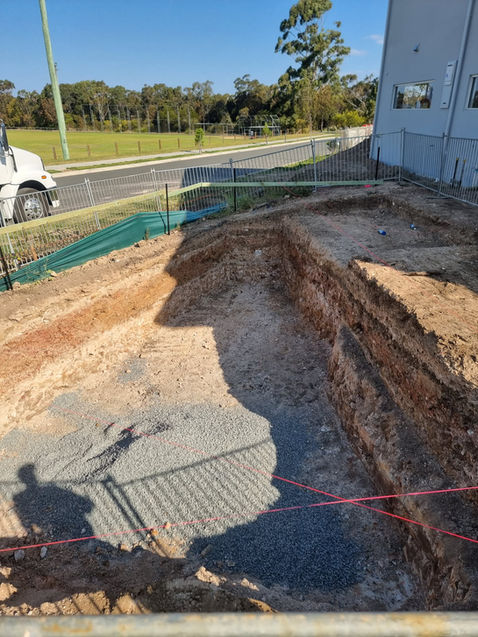Swimming pool excavation completed on residential block