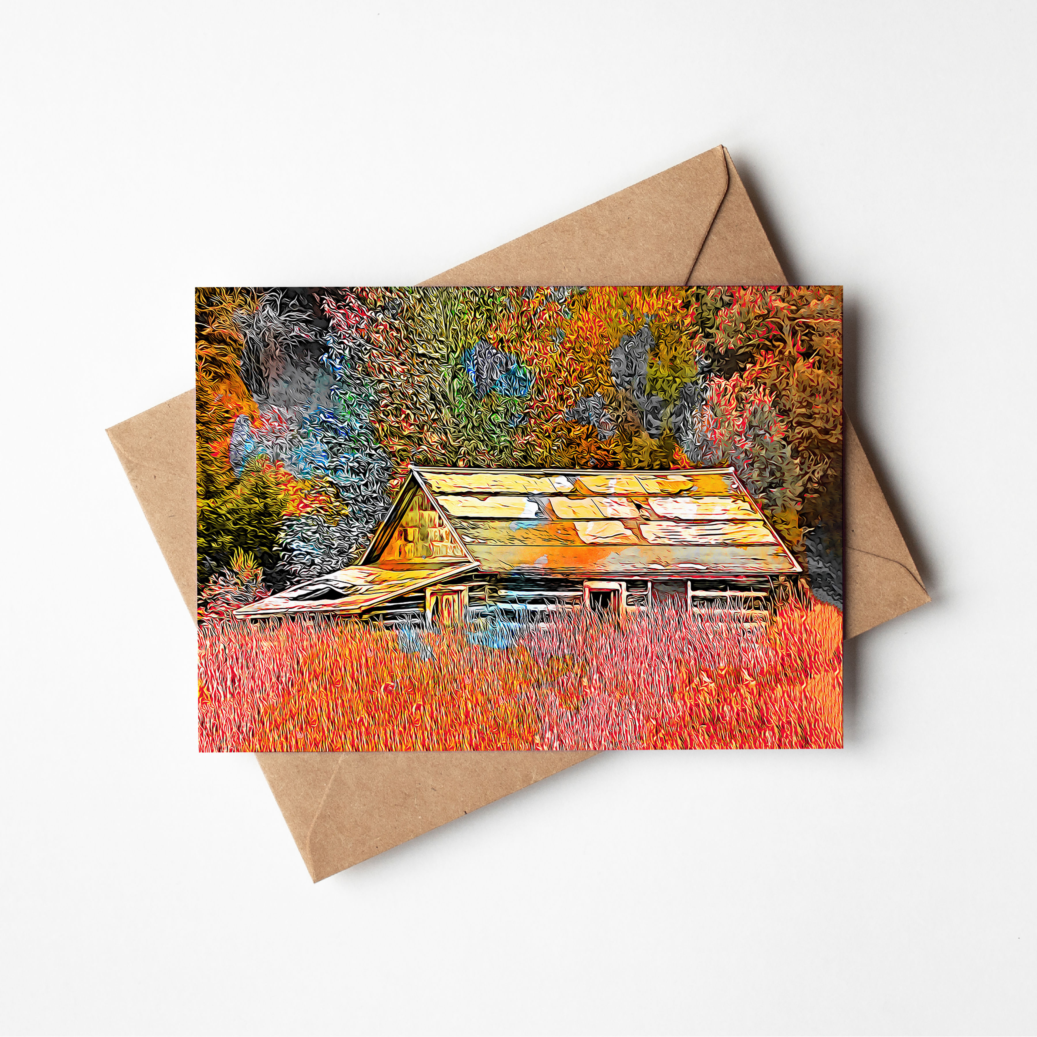 Fall At The Cabin Greeting Card