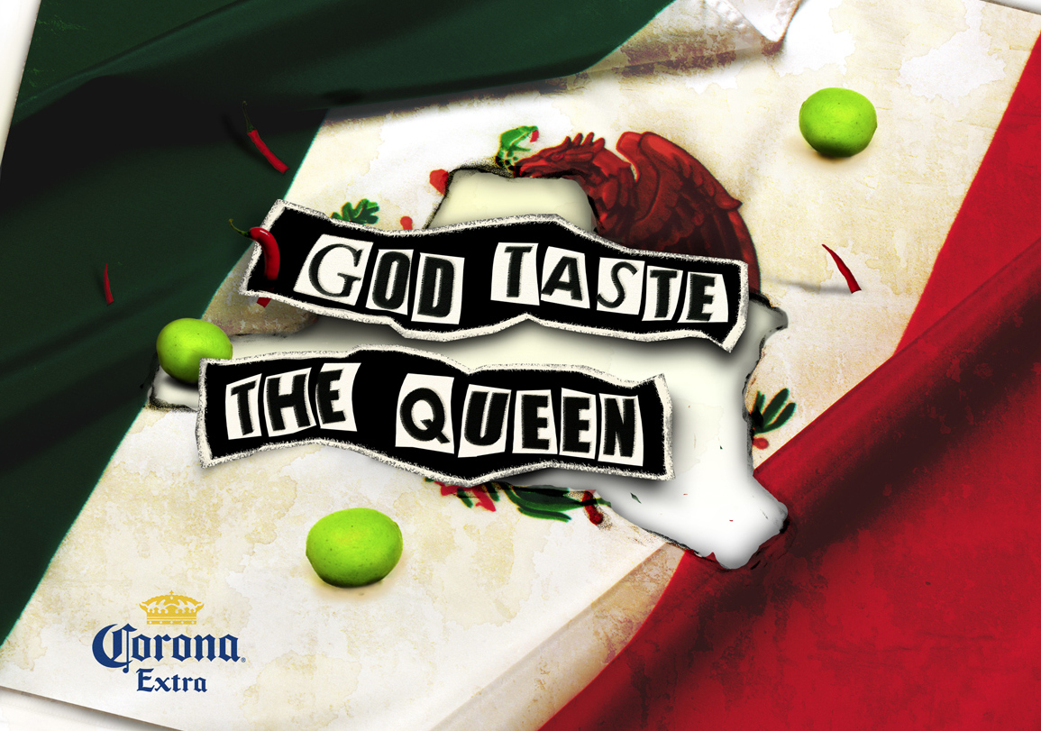 gráfica: "God taste the queen"