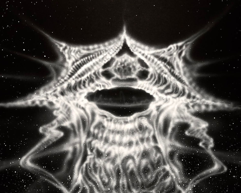 Deep Space Apparition. Airbrush & acrylic on paper. 9"x12". 2020