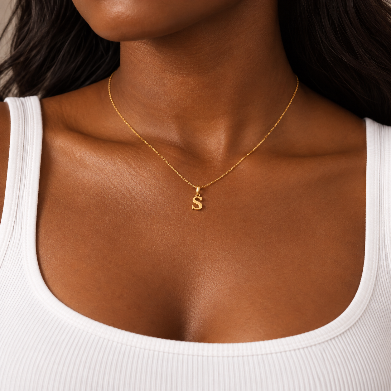 Plain Necklace + 1 Alphabet