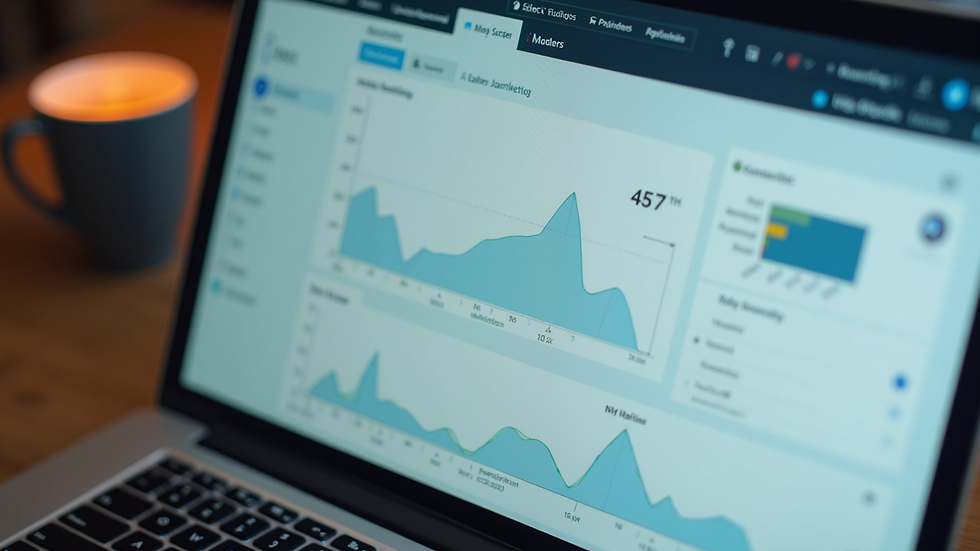 Close-up view of a digital marketing dashboard on a laptop screen