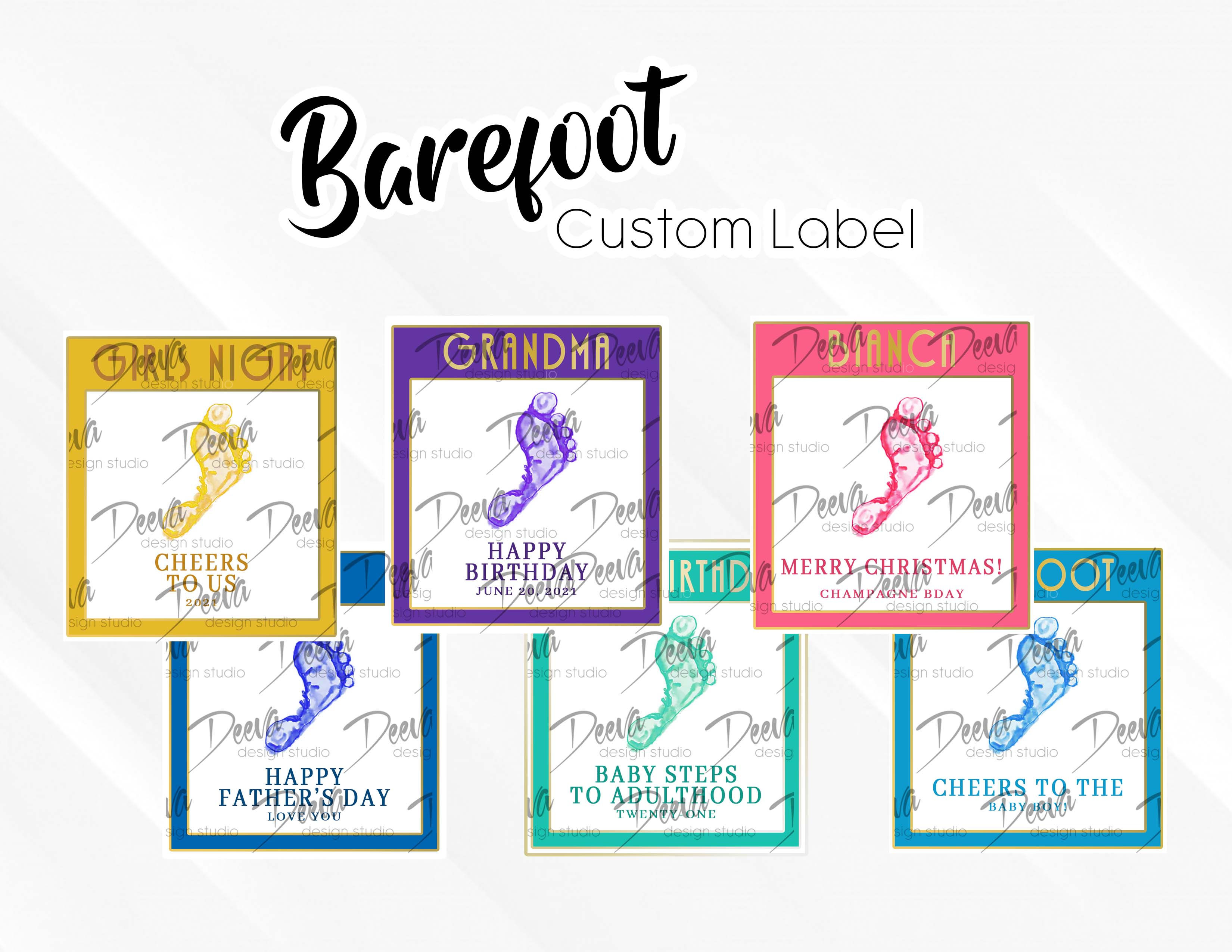 Barefoot Wine Custom Bottle Label