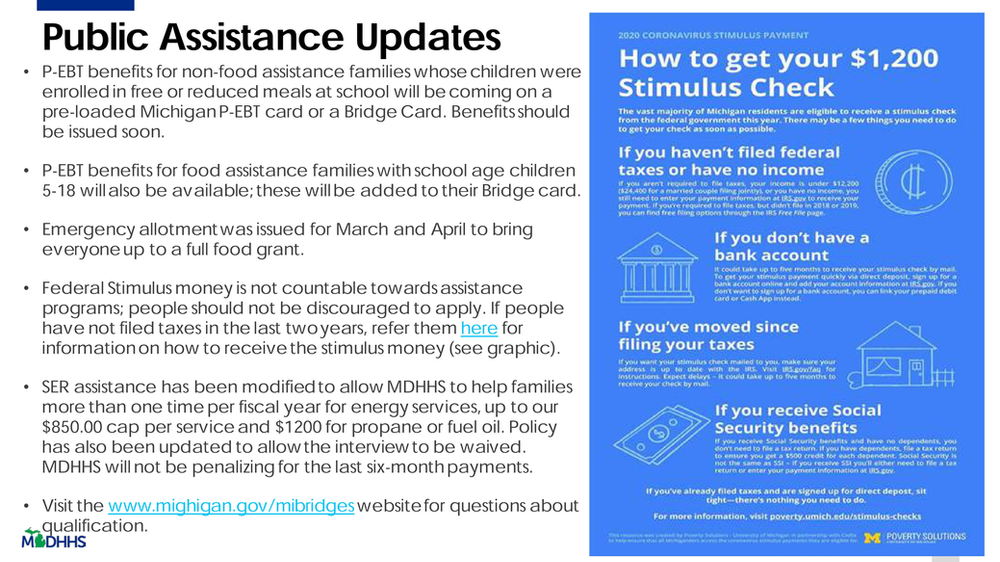 Public Assistance UpdatesCOVID19