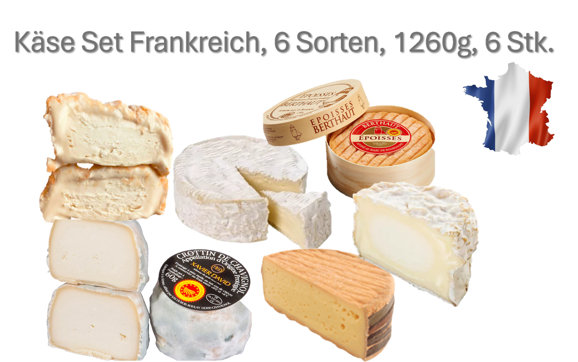 Käse Set Frankreich, 6 Sorten, 1300g, 6 Stk.