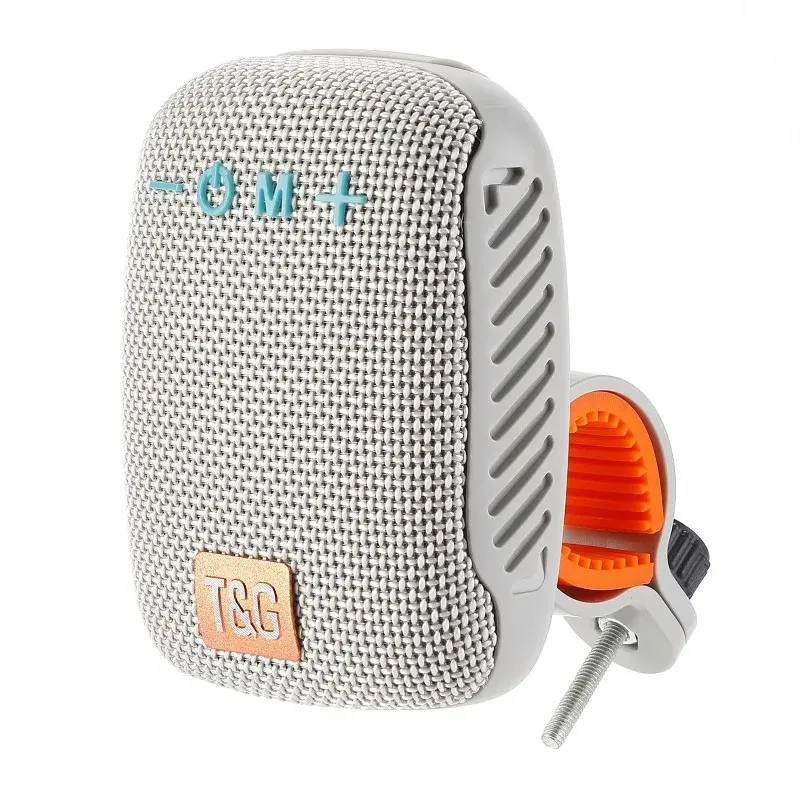 Thumbnail: Grey portable speaker with top controls and side clip