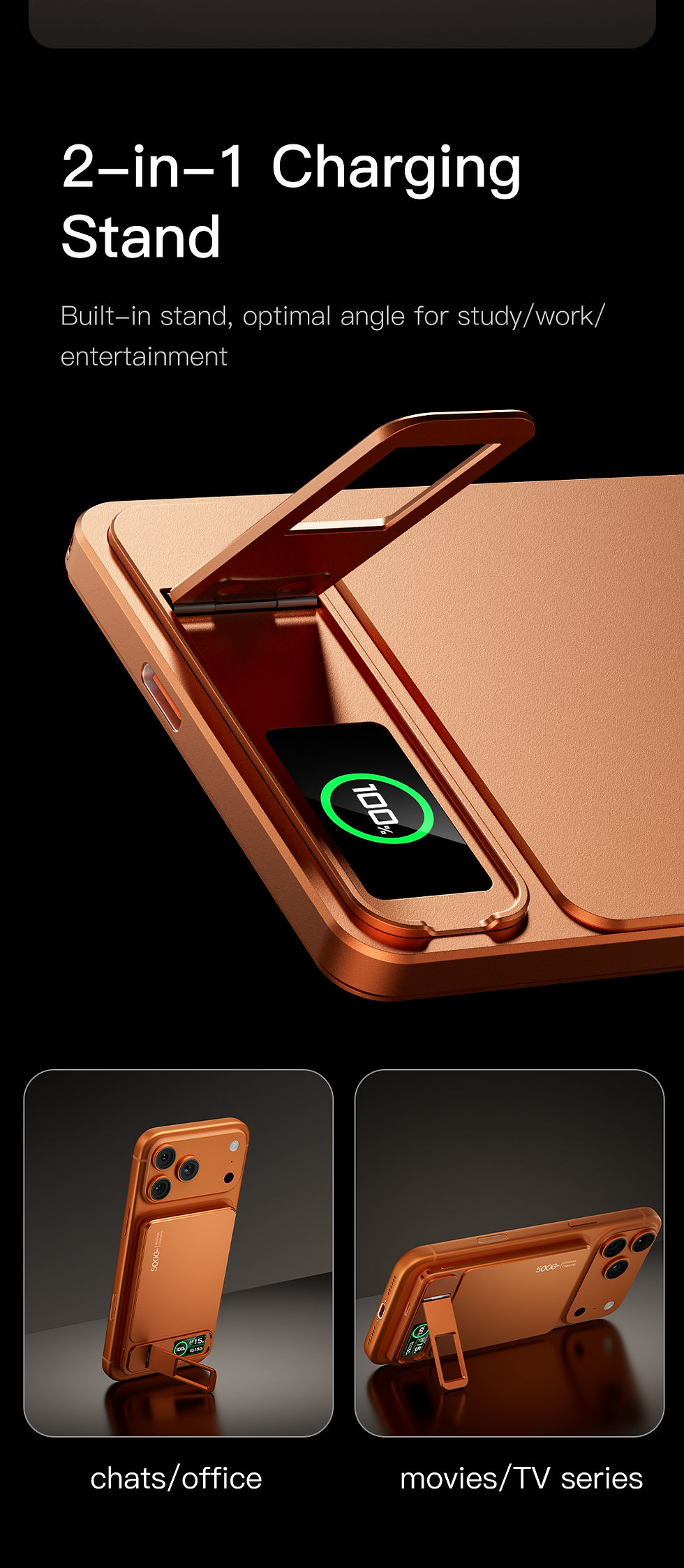 Thumbnail: Rose gold mobile fixture showing 100% charge