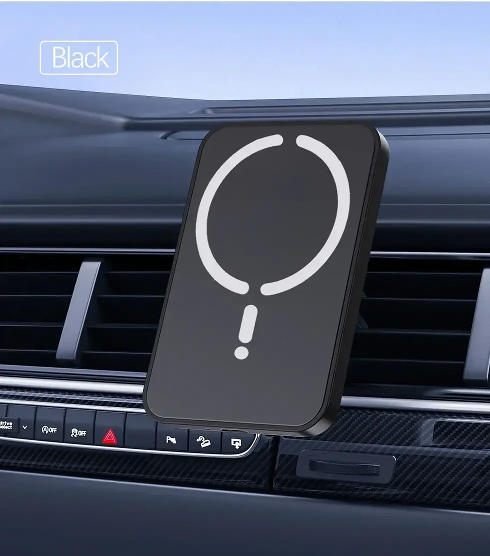 Thumbnail: Black magnetic car phone mount on air vent