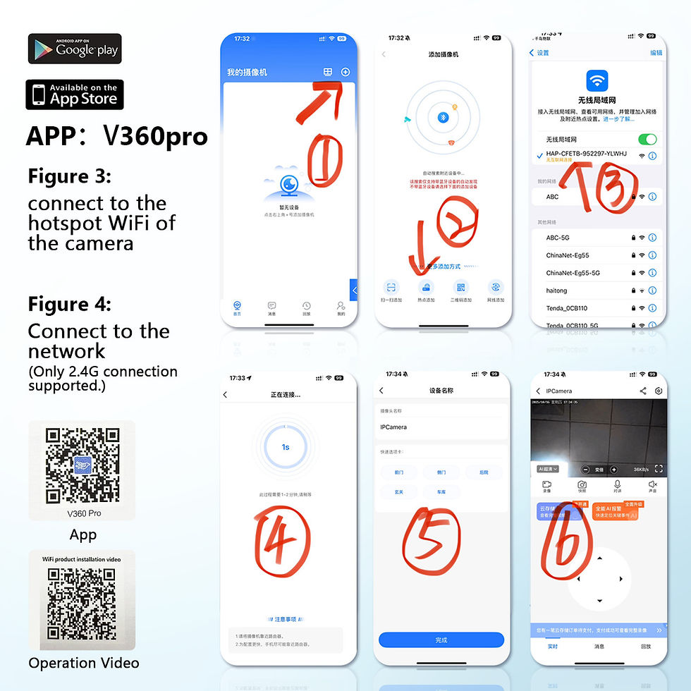 Thumbnail: V360pro app setup guide for camera WiFi connection