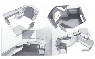 Image / ONTRA enclosure and working surface sketch collage