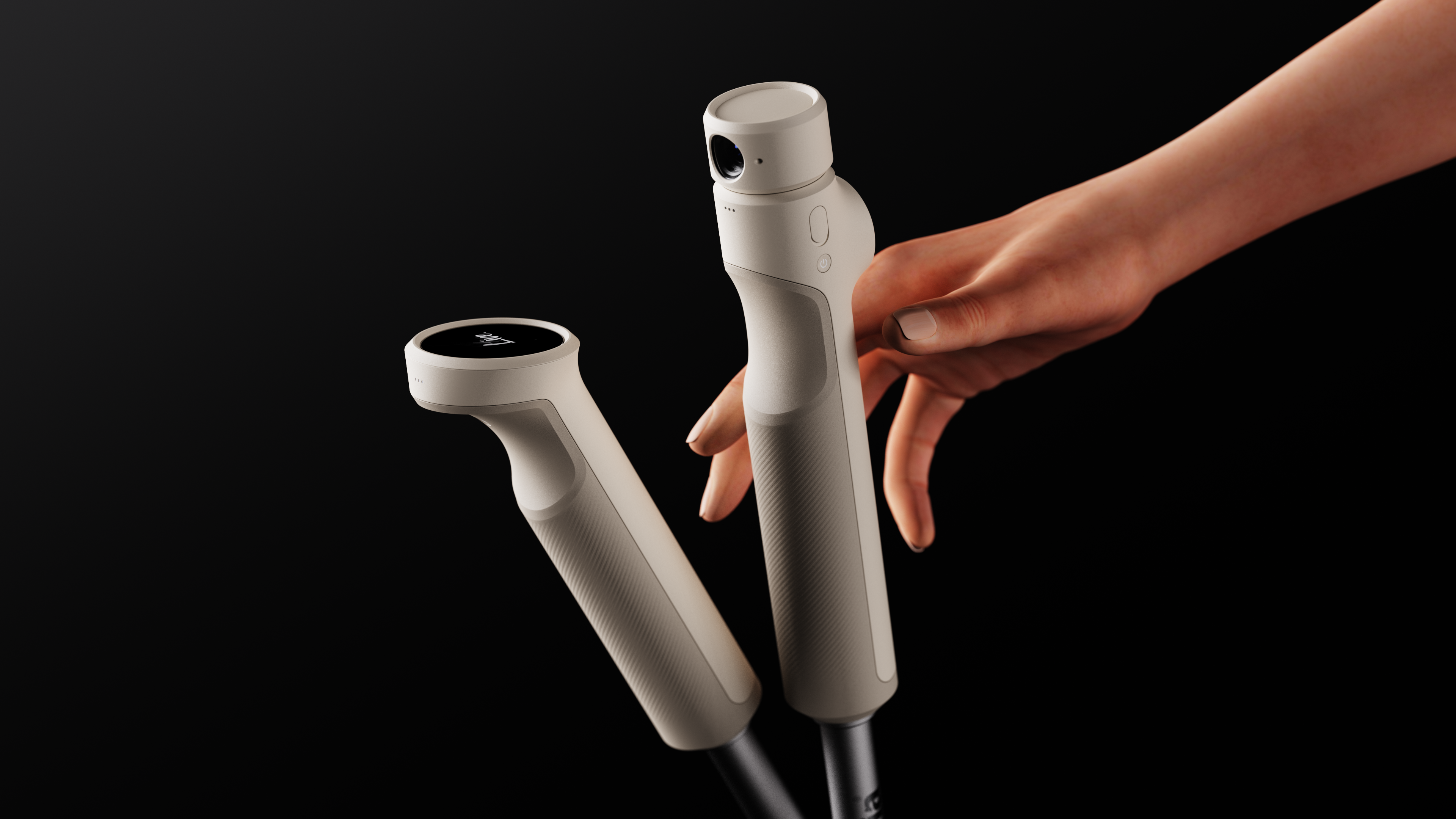Live. — paired camera and screen trekking grips