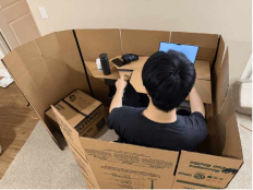 Image / ONTRA cardboard mock-up exploring reach to the working surface