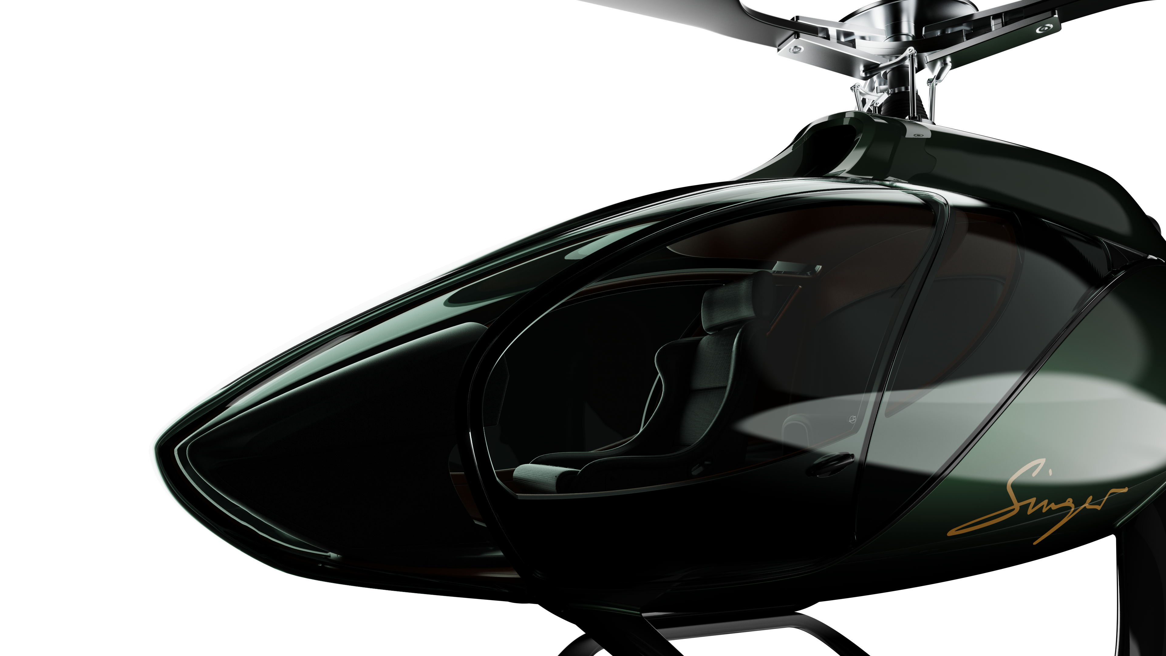 Panoramic windshield and carbon-fibre airframe concept