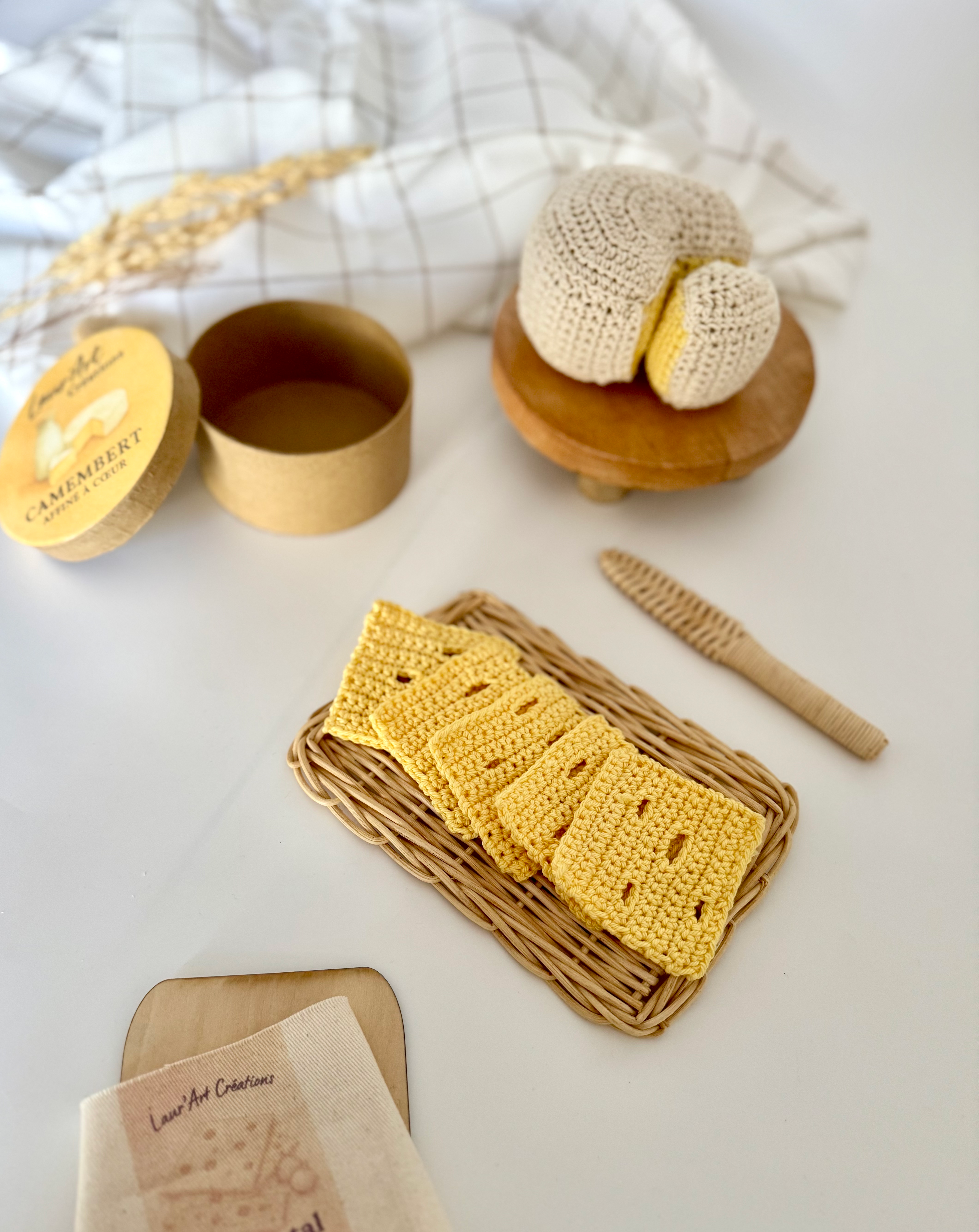 patron fromage au crochet fichier numérique en français PDF jouet enfant montessori d'imitation
