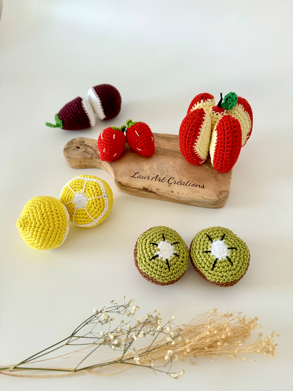 Miniature : coffret dinette enfant - jeu d'imitation fruits en crochet